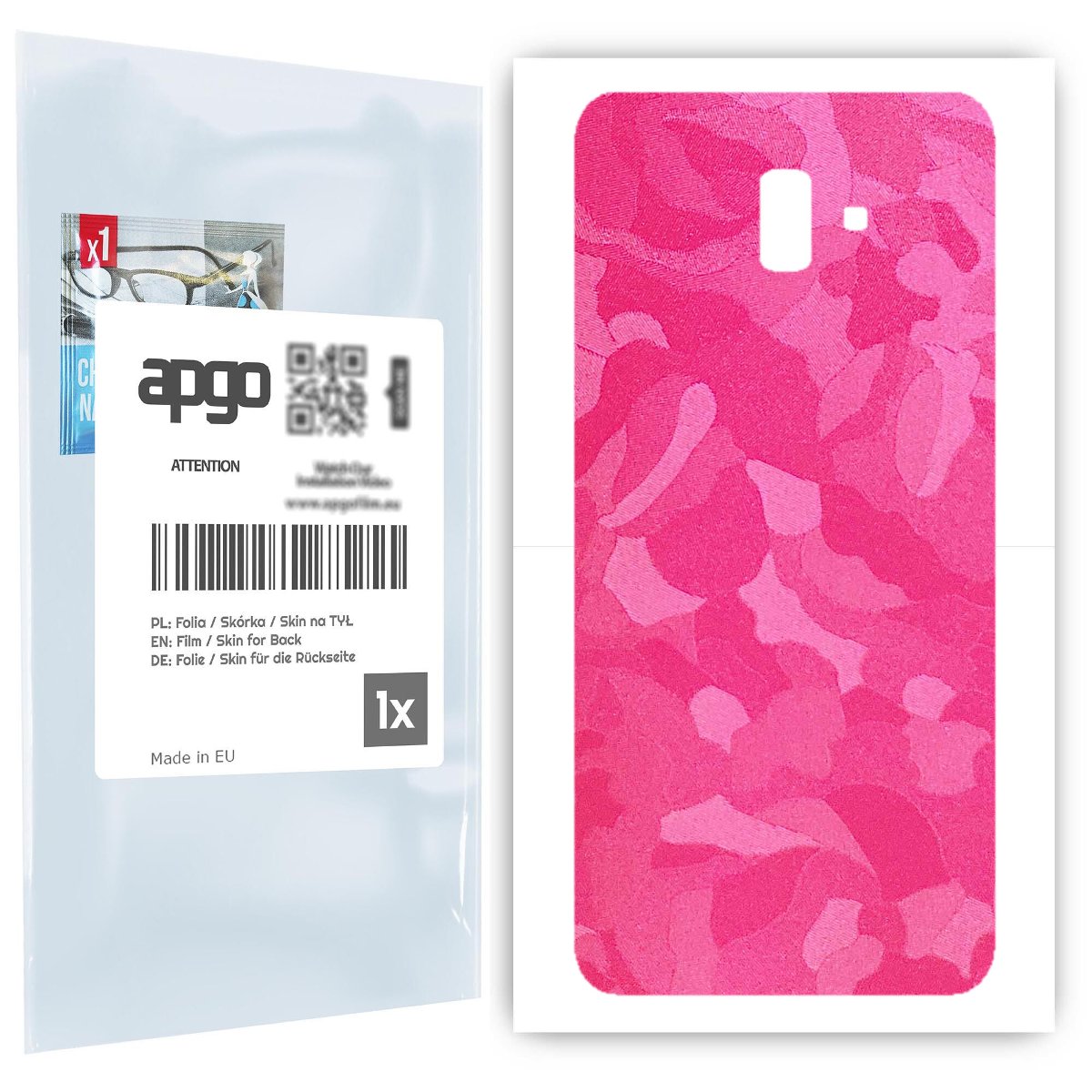 Folia naklejka skórka strukturalna na TYŁ do Samsung Galaxy J6+ -  Moro | Camo Różowy - apgo SKINS
