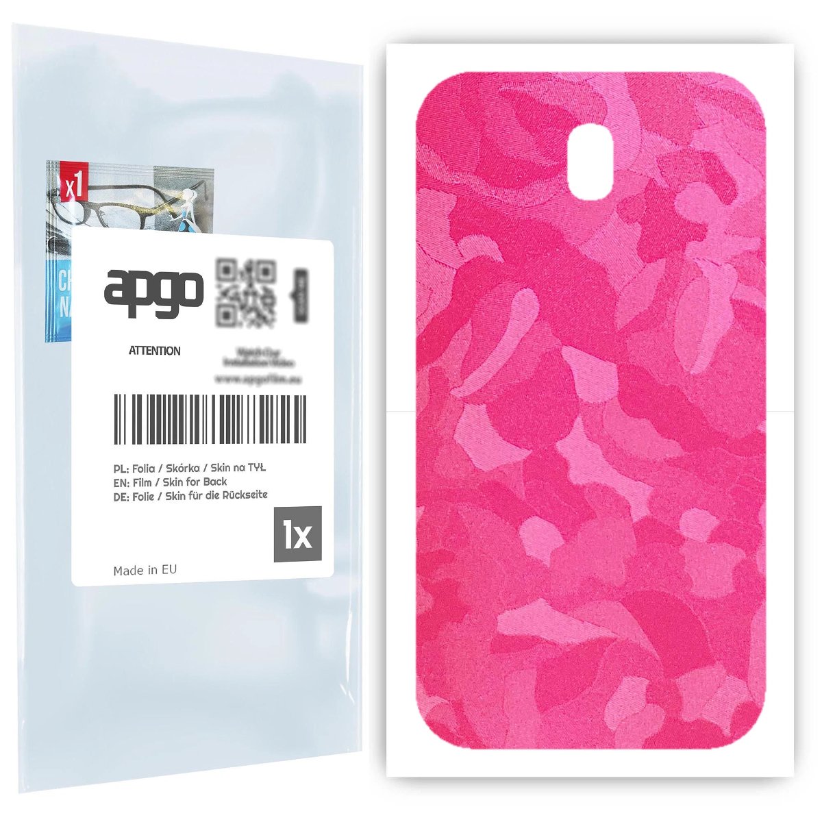 Folia naklejka skórka strukturalna na TYŁ do Samsung Galaxy J7 (2017) -  Moro | Camo Różowy - apgo SKINS