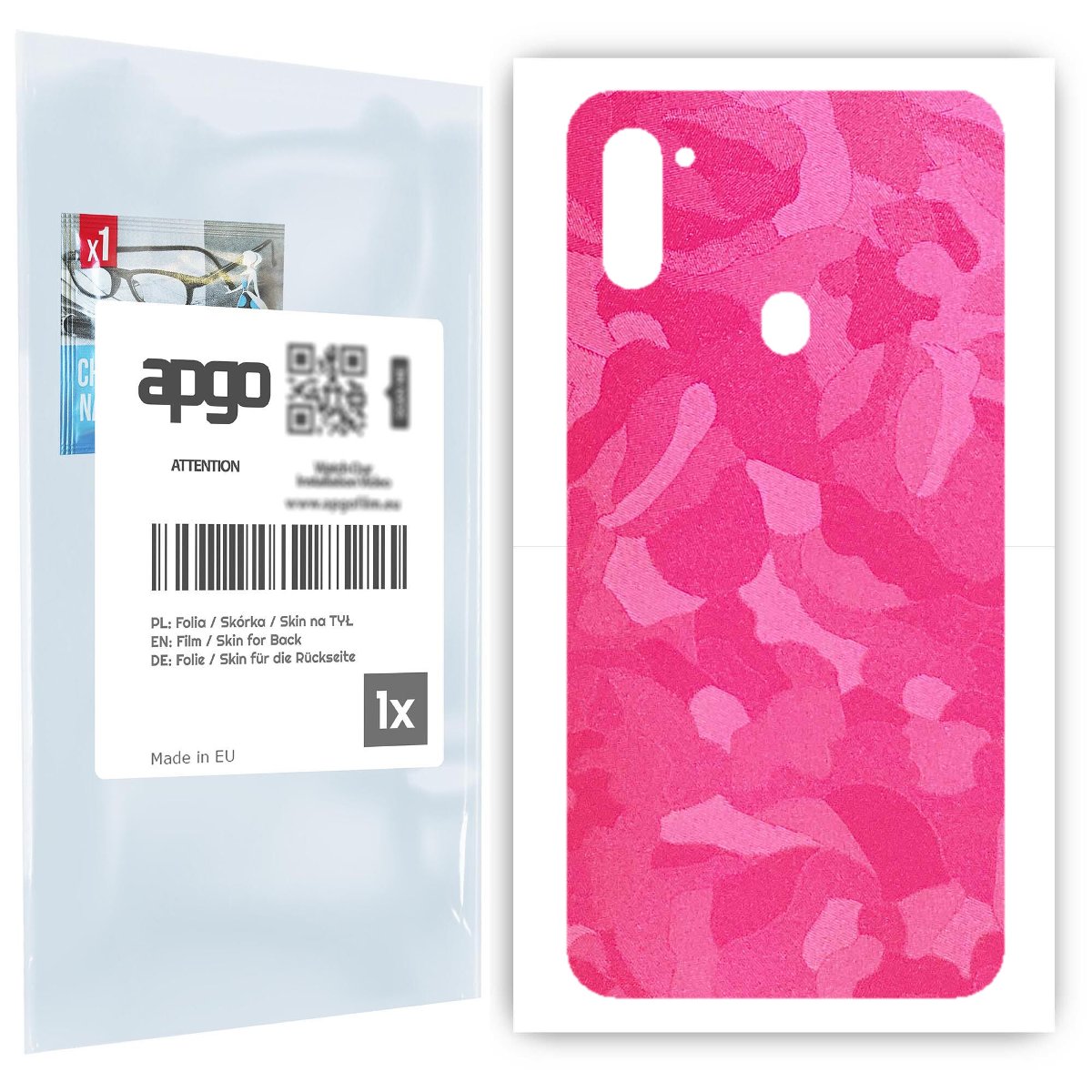 Folia naklejka skórka strukturalna na TYŁ do Samsung Galaxy M11 -  Moro | Camo Różowy - apgo SKINS