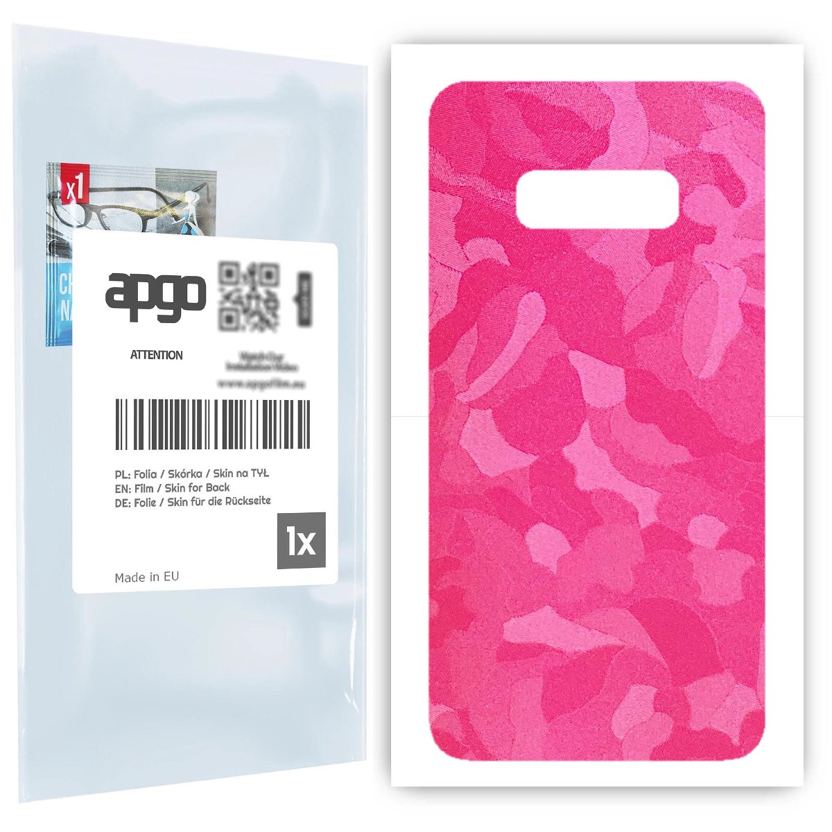 Folia naklejka skórka strukturalna na TYŁ do Samsung Galaxy S10e -  Moro | Camo Różowy - apgo SKINS