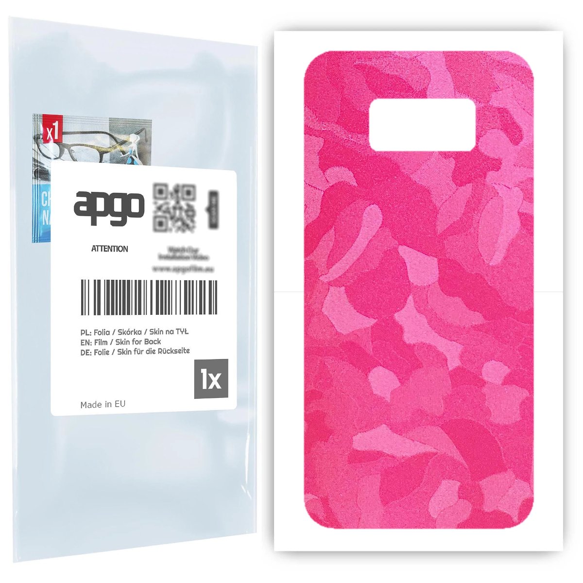 Folia naklejka skórka strukturalna na TYŁ do Samsung Galaxy S8 -  Moro | Camo Różowy - apgo SKINS