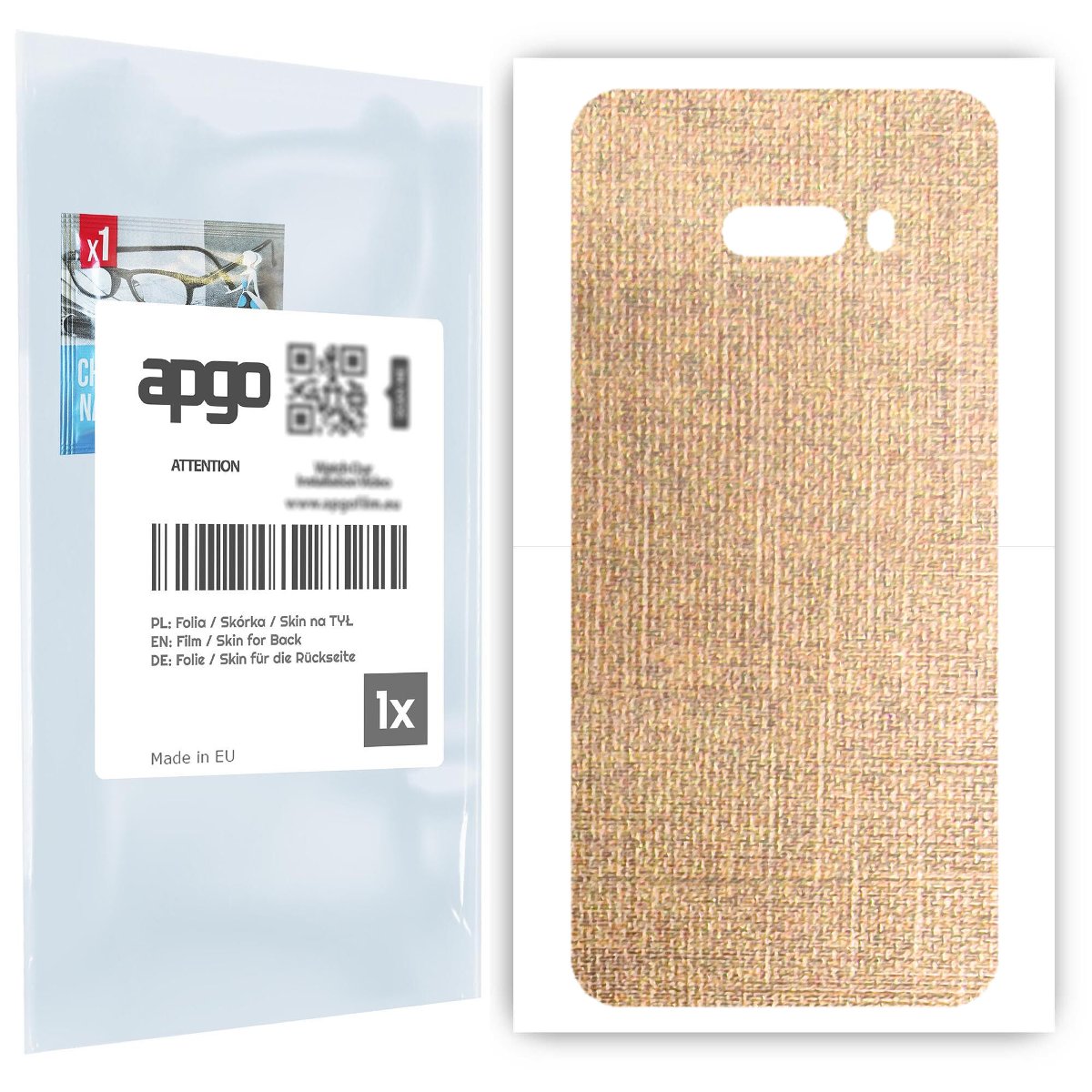 Folia naklejka skórka strukturalna na TYŁ do LG G8X ThinQ -  Tkanina Denim Beżowy - apgo SKINS