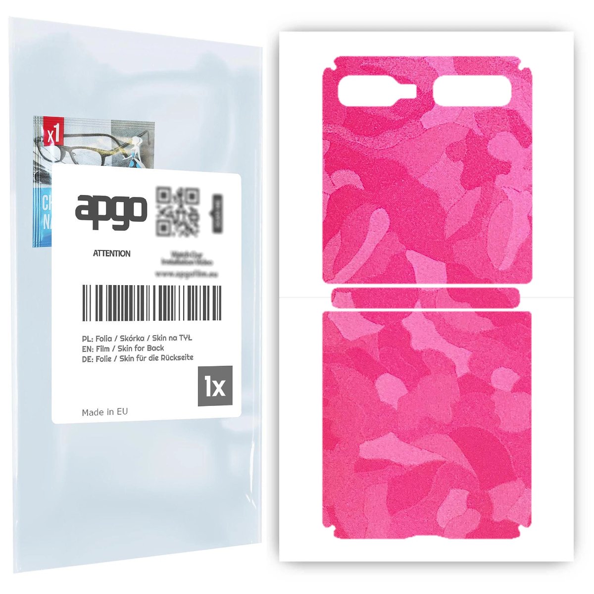 Folia naklejka skórka strukturalna na TYŁ do Samsung Galaxy Z Flip -  Moro | Camo Różowy - apgo SKINS