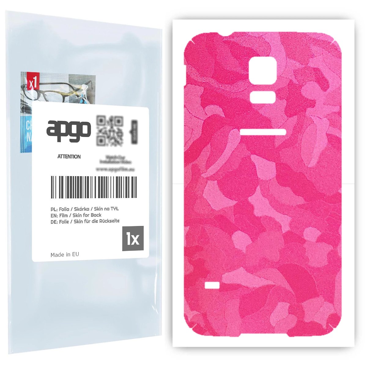 Folia naklejka skórka strukturalna na TYŁ do Samsung Galaxy S5 SM-G900F -  Moro | Camo Różowy - apgo SKINS