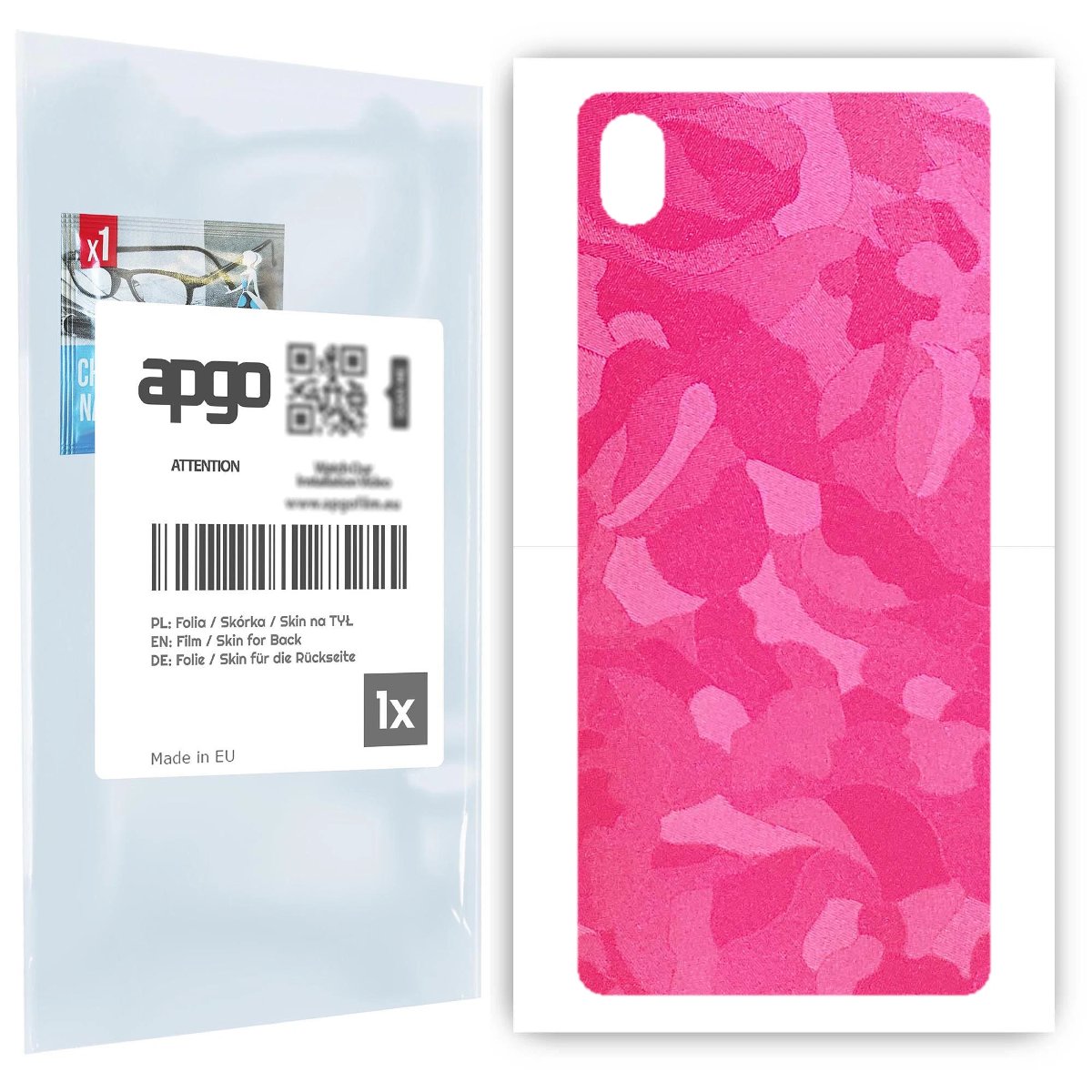 Folia naklejka skórka strukturalna na TYŁ do Sony Xperia L3 -  Moro | Camo Różowy - apgo SKINS