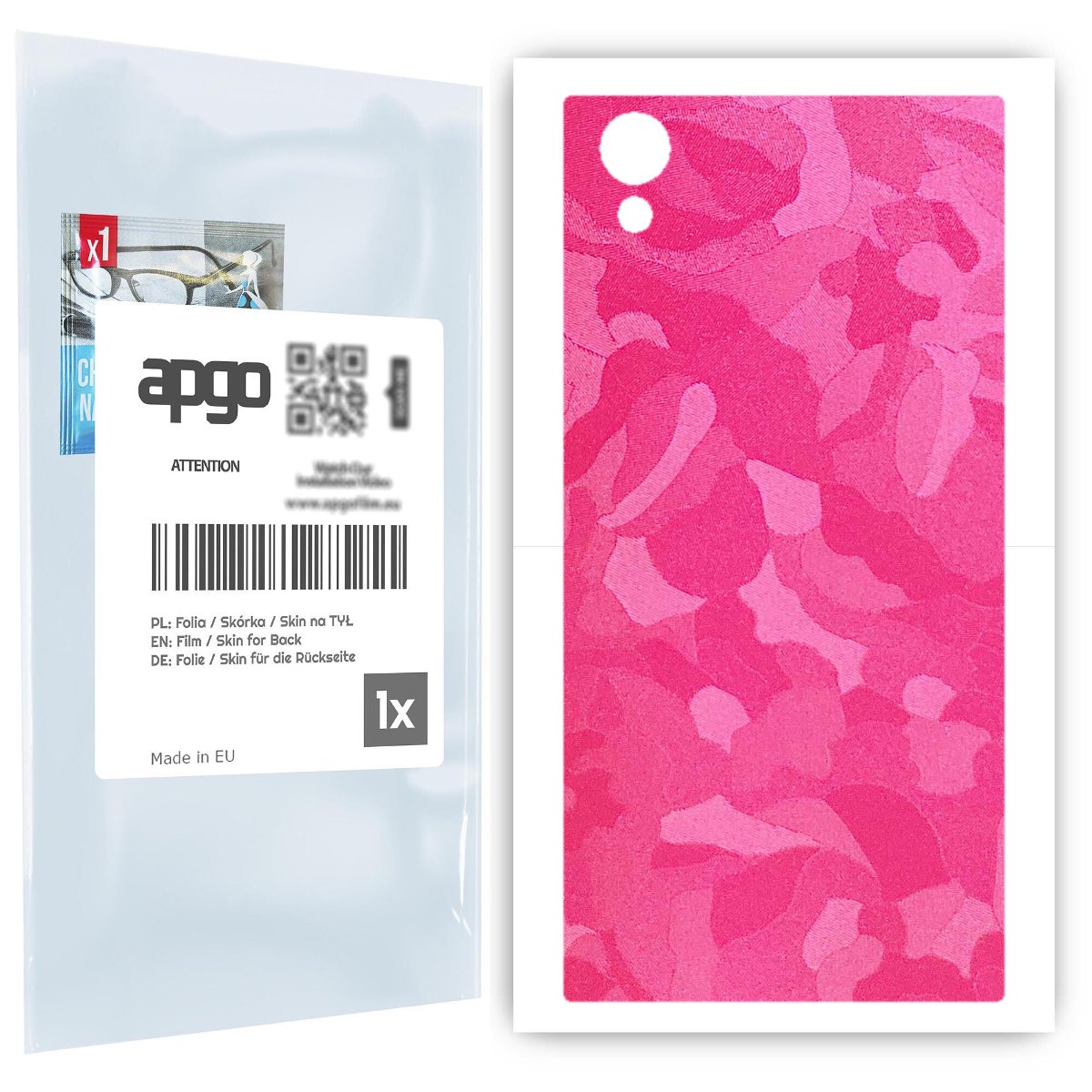 Folia naklejka skórka strukturalna na TYŁ do Sony Xperia XA1 Plus -  Moro | Camo Różowy - apgo SKINS