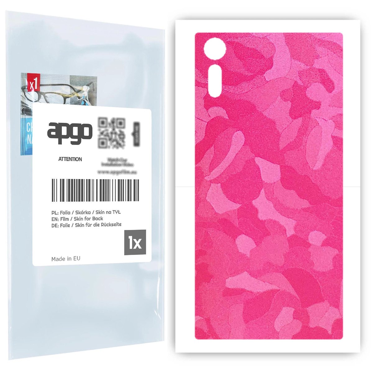 Folia naklejka skórka strukturalna na TYŁ do Sony Xperia XZ -  Moro | Camo Różowy - apgo SKINS