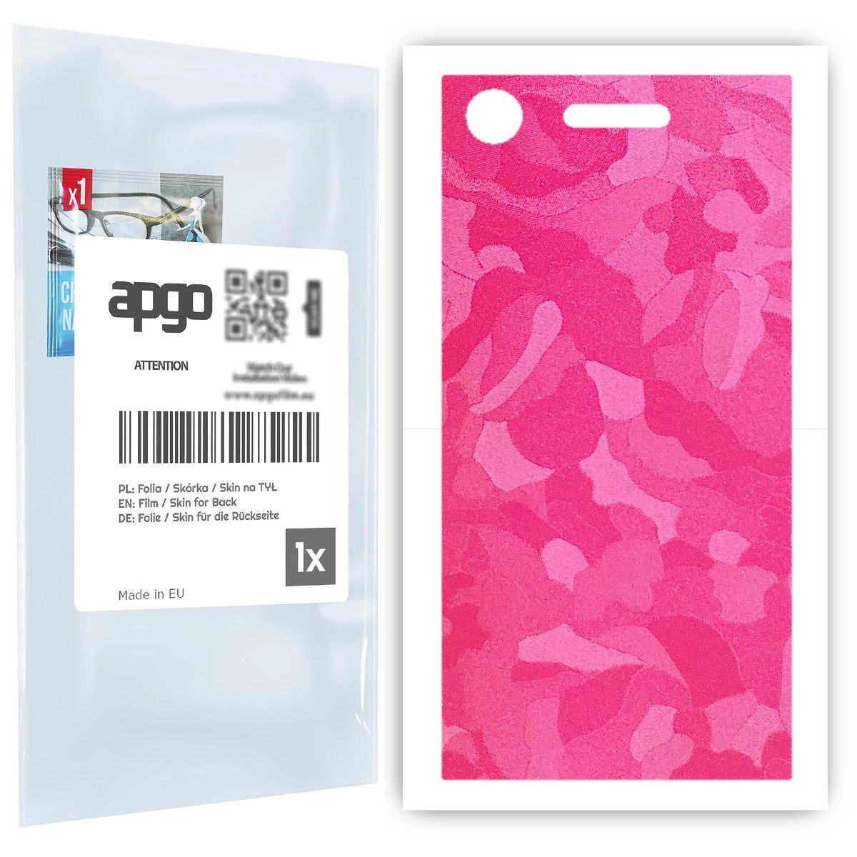 Folia naklejka skórka strukturalna na TYŁ do Sony Xperia XZ1 -  Moro | Camo Różowy - apgo SKINS