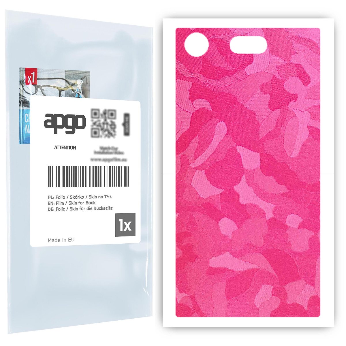Folia naklejka skórka strukturalna na TYŁ do Sony Xperia XZ1 Compact -  Moro | Camo Różowy - apgo SKINS