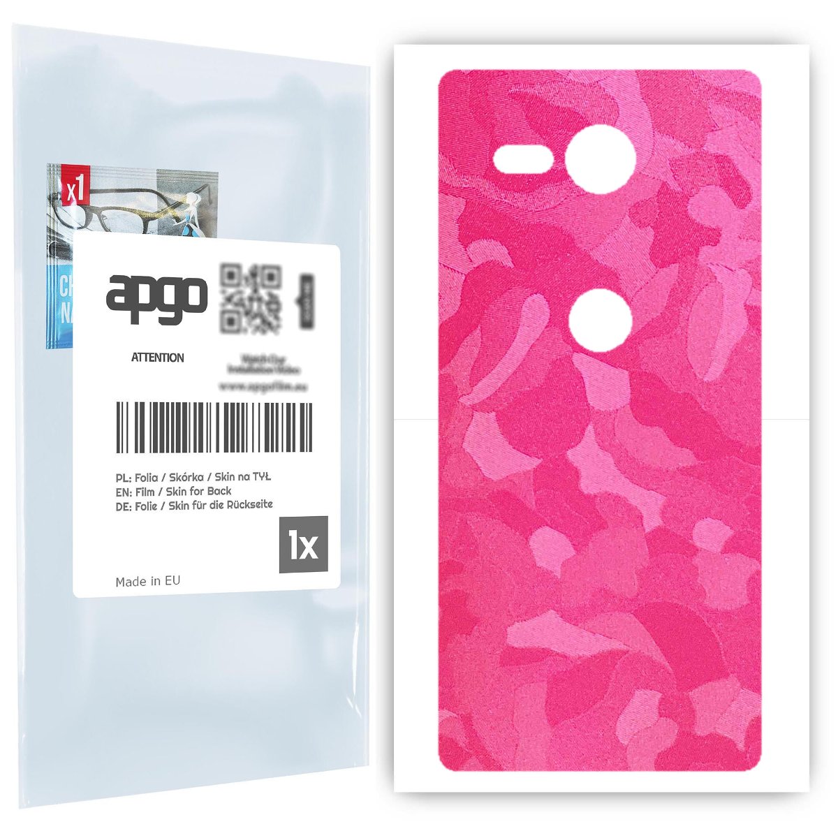 Folia naklejka skórka strukturalna na TYŁ do Sony Xperia XZ2 Compact -  Moro | Camo Różowy - apgo SKINS