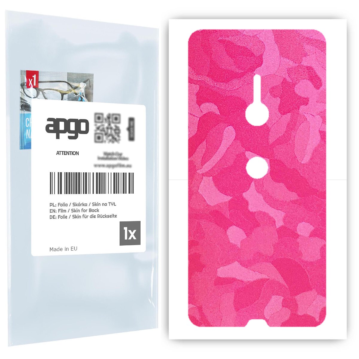 Folia naklejka skórka strukturalna na TYŁ do Sony Xperia XZ3 -  Moro | Camo Różowy - apgo SKINS