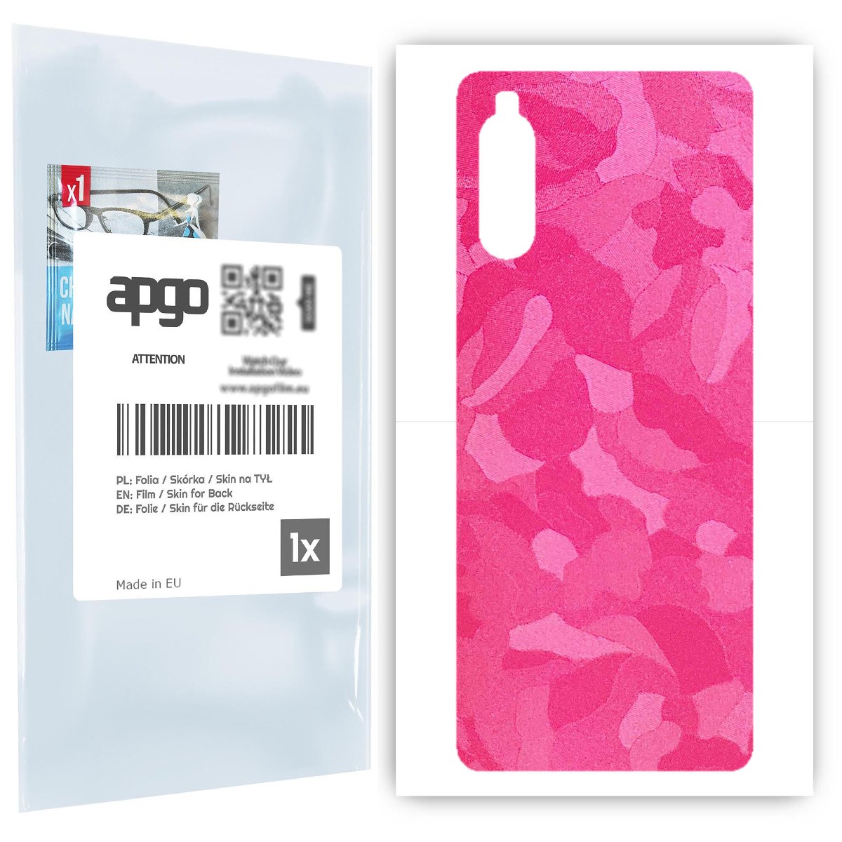 Folia naklejka skórka strukturalna na TYŁ do Sony Xperia 10 II -  Moro | Camo Różowy - apgo SKINS