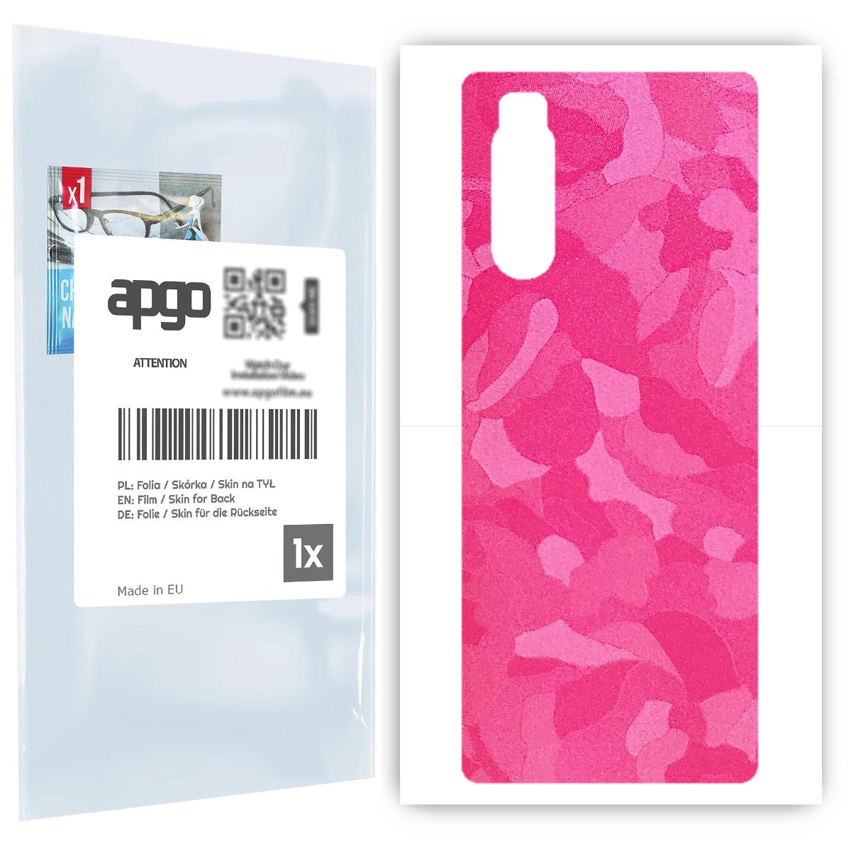 Folia naklejka skórka strukturalna na TYŁ do Sony Xperia 5 -  Moro | Camo Różowy - apgo SKINS
