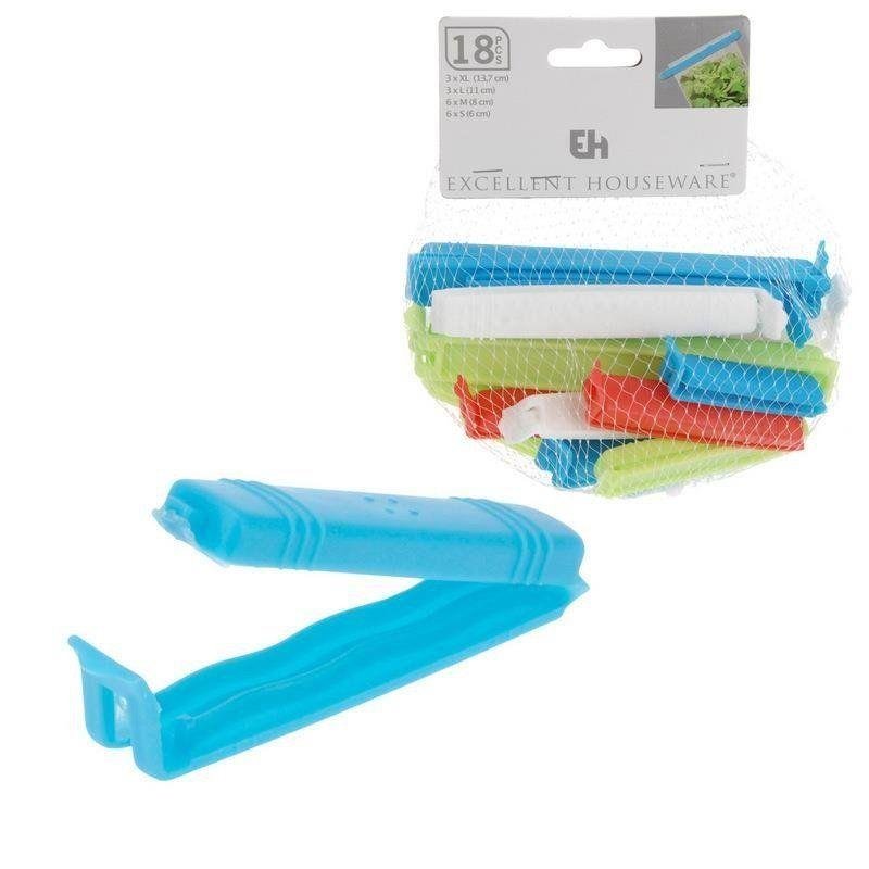 Excellent Houseware Klipsy do zamykania opakowań żywności 18 elementów
