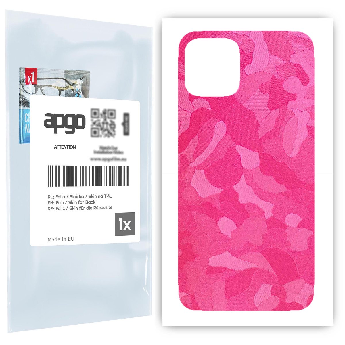 Folia naklejka skórka strukturalna na TYŁ do Apple iPhone 11 Pro -  Moro | Camo Różowy - apgo SKINS