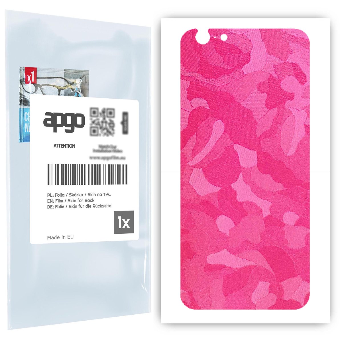 Folia naklejka skórka strukturalna na TYŁ do Apple iPhone 6 -  Moro | Camo Różowy - apgo SKINS