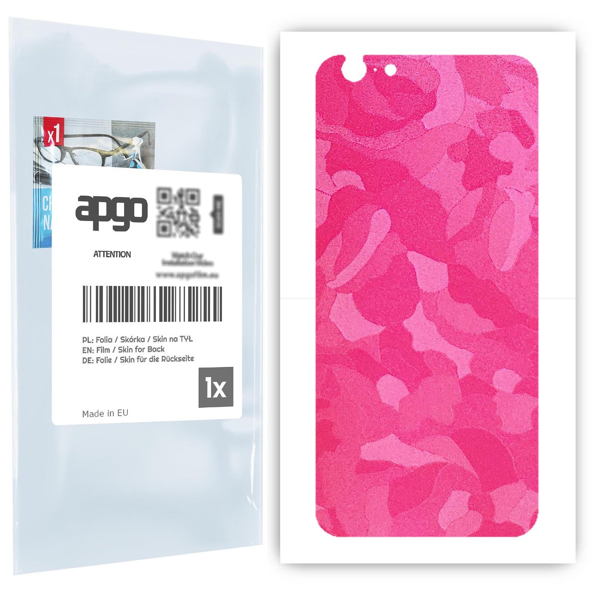 Folia naklejka skórka strukturalna na TYŁ do Apple iPhone 6s -  Moro | Camo Różowy - apgo SKINS
