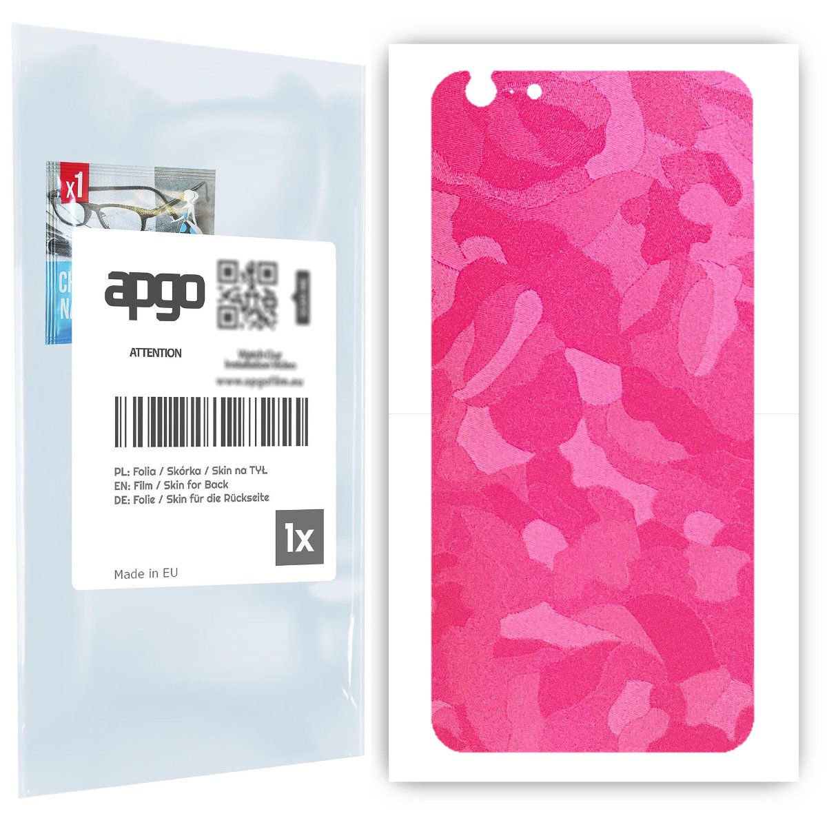 Folia naklejka skórka strukturalna na TYŁ do Apple iPhone 6s Plus -  Moro | Camo Różowy - apgo SKINS