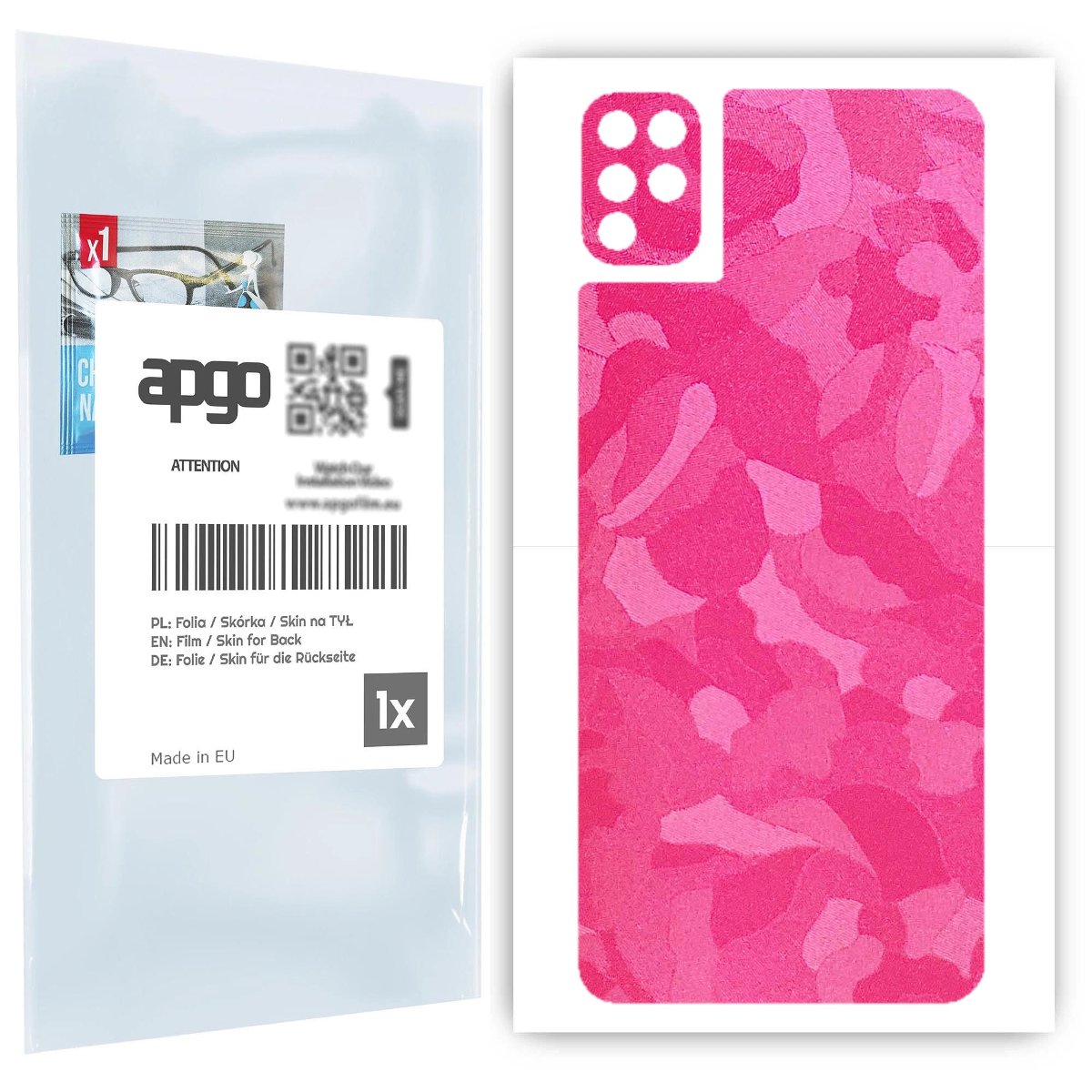 Folia naklejka skórka strukturalna na TYŁ do LG K42 -  Moro | Camo Różowy - apgo SKINS