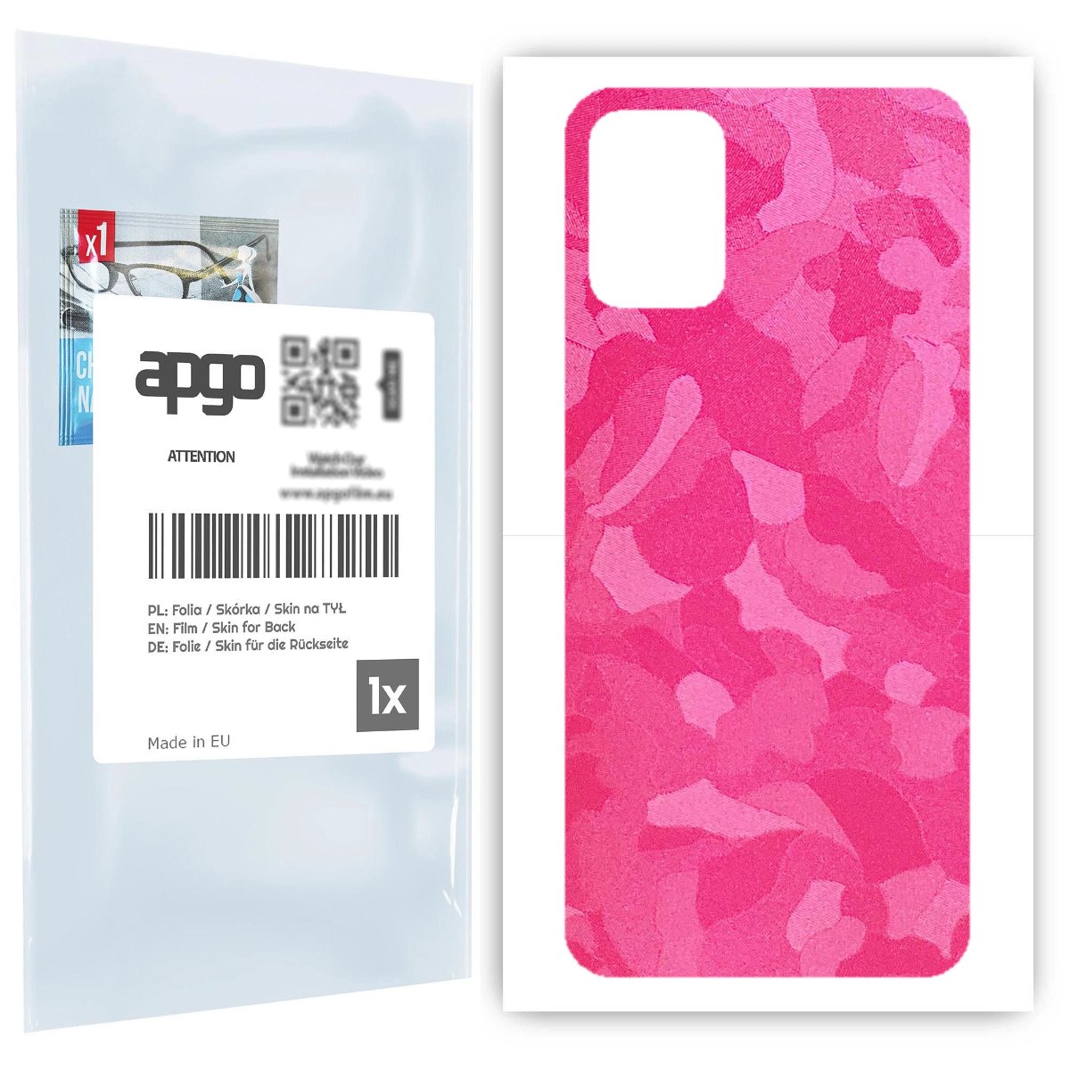Folia naklejka skórka strukturalna na TYŁ do LG K52 -  Moro | Camo Różowy - apgo SKINS
