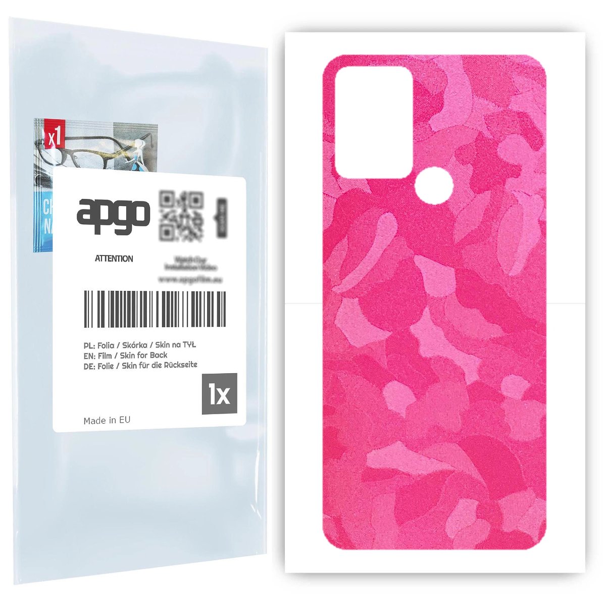 Folia naklejka skórka strukturalna na TYŁ do HTC Desire 20+ -  Moro | Camo Różowy - apgo SKINS