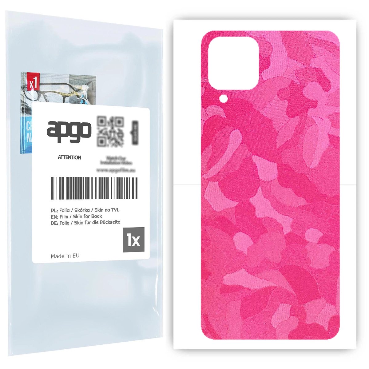 Folia naklejka skórka strukturalna na TYŁ do Samsung Galaxy A12 -  Moro | Camo Różowy - apgo SKINS
