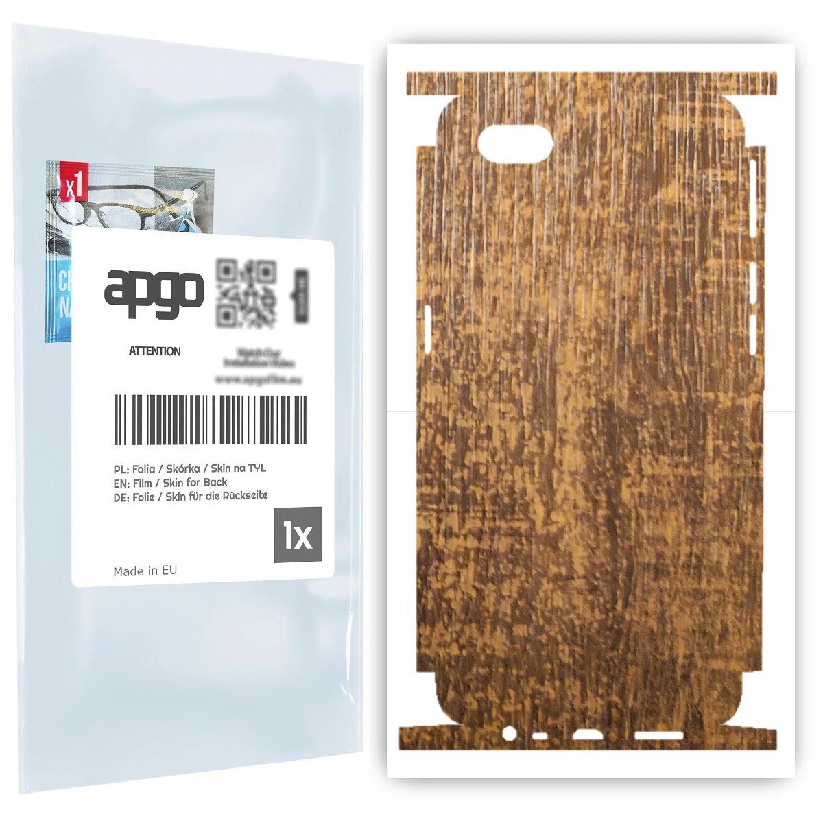Folia naklejka skórka strukturalna na TYŁ+BOKI do Oppo A1k -  Drewno Dąb Stary - apgo SKINS