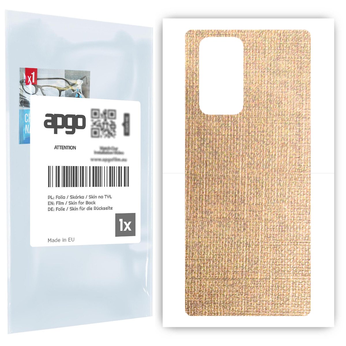 Folia naklejka skórka strukturalna na TYŁ do LG Wing 5G -  Tkanina Denim Beżowy - apgo SKINS