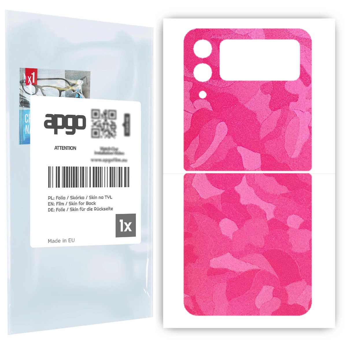 Folia naklejka skórka strukturalna na TYŁ do Samsung Galaxy Z Flip 3 -  Moro | Camo Różowy - apgo SKINS