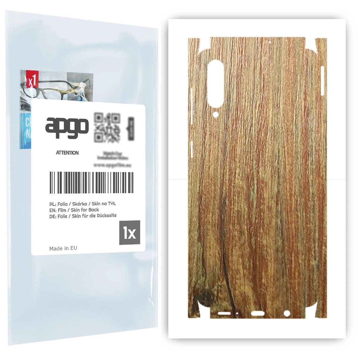 Folia naklejka skórka strukturalna na TYŁ+BOKI do Samsung Galaxy A50s -  Drewno Sosna Antyczna - apgo SKINS