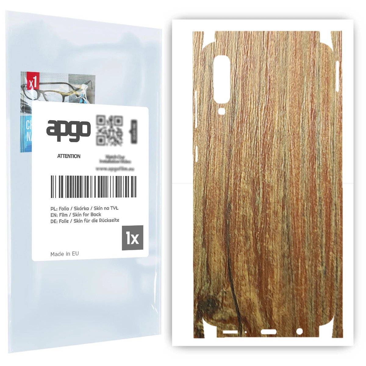 Folia naklejka skórka strukturalna na TYŁ+BOKI do Samsung Galaxy A70 -  Drewno Sosna Antyczna - apgo SKINS