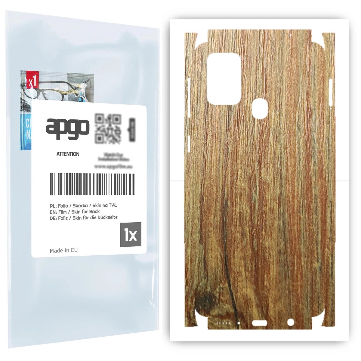 Folia naklejka skórka strukturalna na TYŁ+BOKI do Samsung Galaxy M31 -  Drewno Sosna Antyczna - apgo SKINS