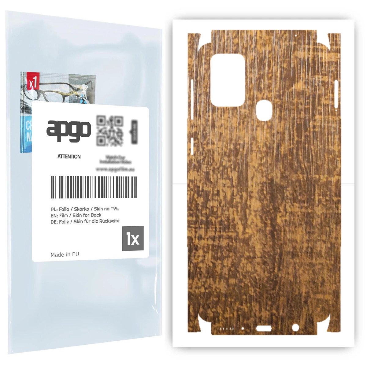 Folia naklejka skórka strukturalna na TYŁ+BOKI do Samsung Galaxy M31 -  Drewno Dąb Stary - apgo SKINS