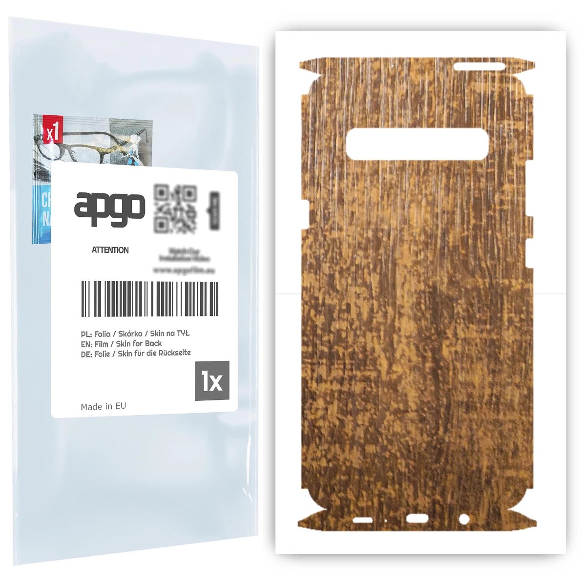 Folia naklejka skórka strukturalna na TYŁ+BOKI do Samsung Galaxy S10 5G -  Drewno Dąb Stary - apgo SKINS