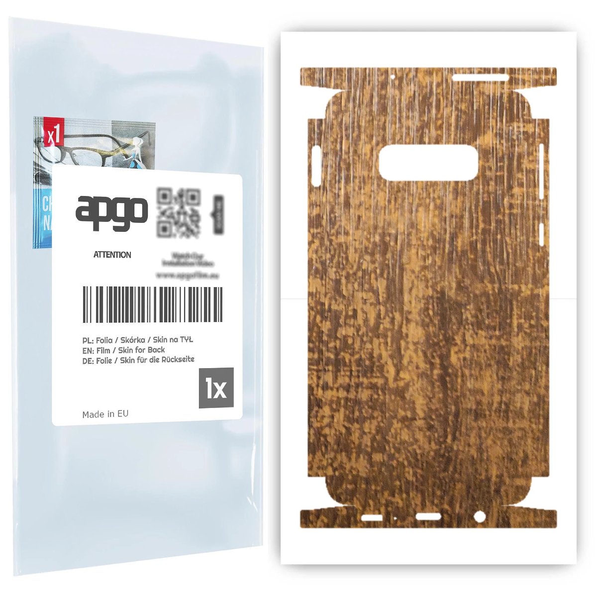 Folia naklejka skórka strukturalna na TYŁ+BOKI do Samsung Galaxy S10e -  Drewno Dąb Stary - apgo SKINS