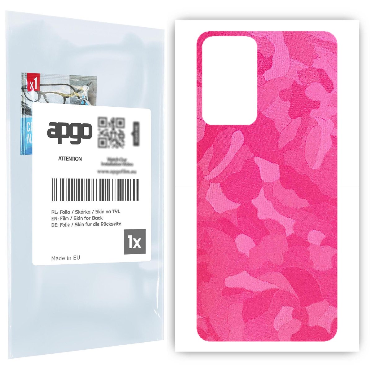 Folia naklejka skórka strukturalna na TYŁ do Xiaomi Redmi Note 11 Pro+ -  Moro | Camo Różowy - apgo SKINS