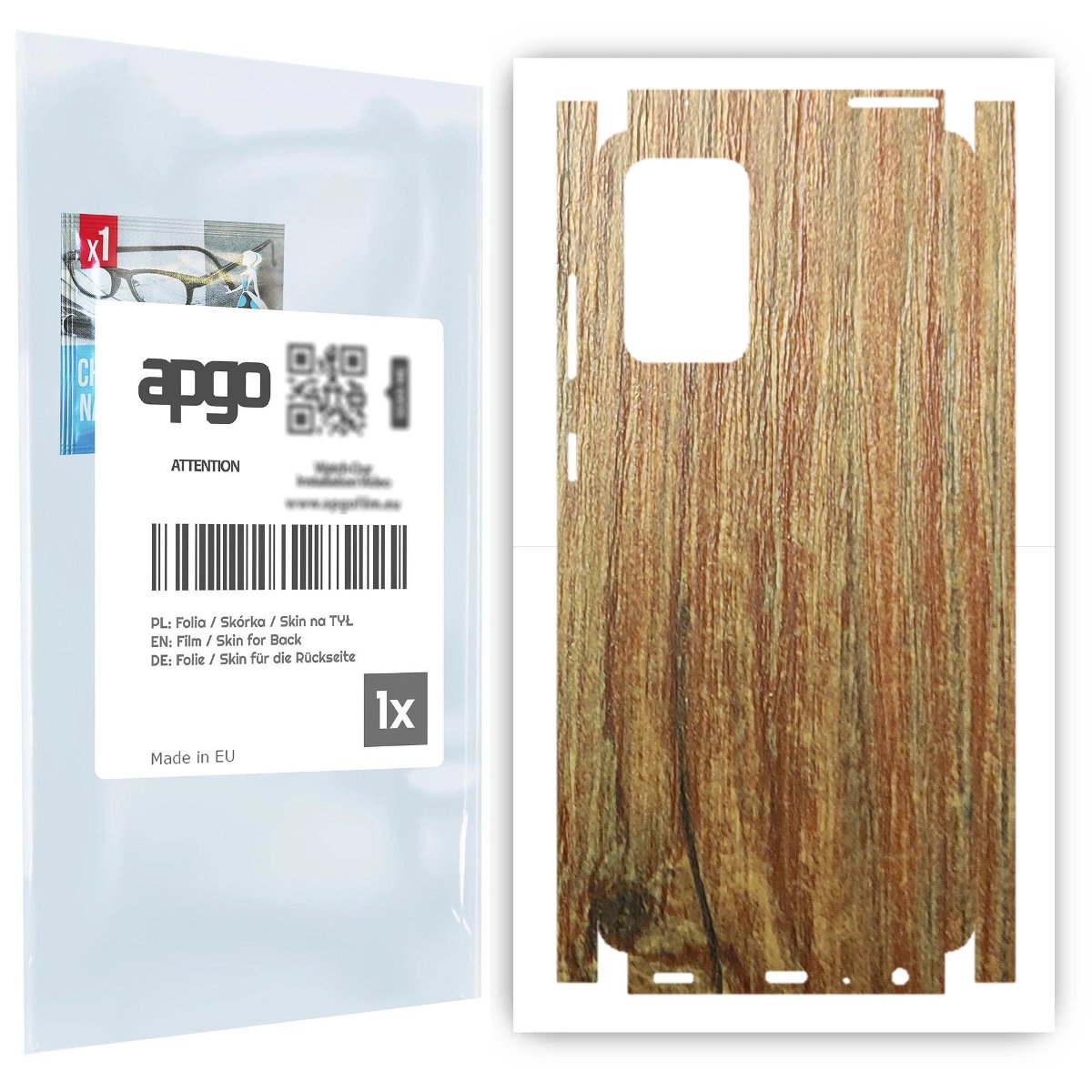 Folia naklejka skórka strukturalna na TYŁ+BOKI do Samsung Galaxy A72 -  Drewno Sosna Antyczna - apgo SKINS