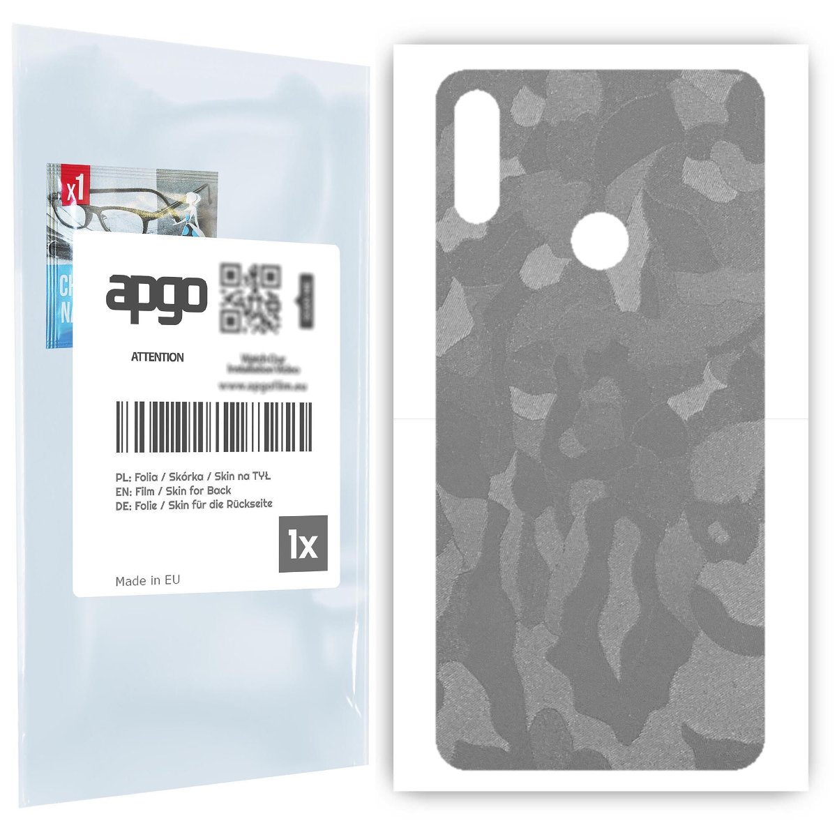 Folia naklejka skórka strukturalna na TYŁ do Asus Zenfone Max Pro (M2) ZB631KL -  Moro | Camo Srebrny - apgo SKINS
