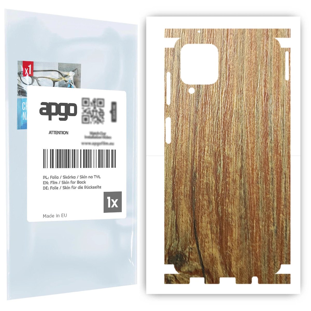 Folia naklejka skórka strukturalna na TYŁ+BOKI do Samsung Galaxy A12 -  Drewno Sosna Antyczna - apgo SKINS