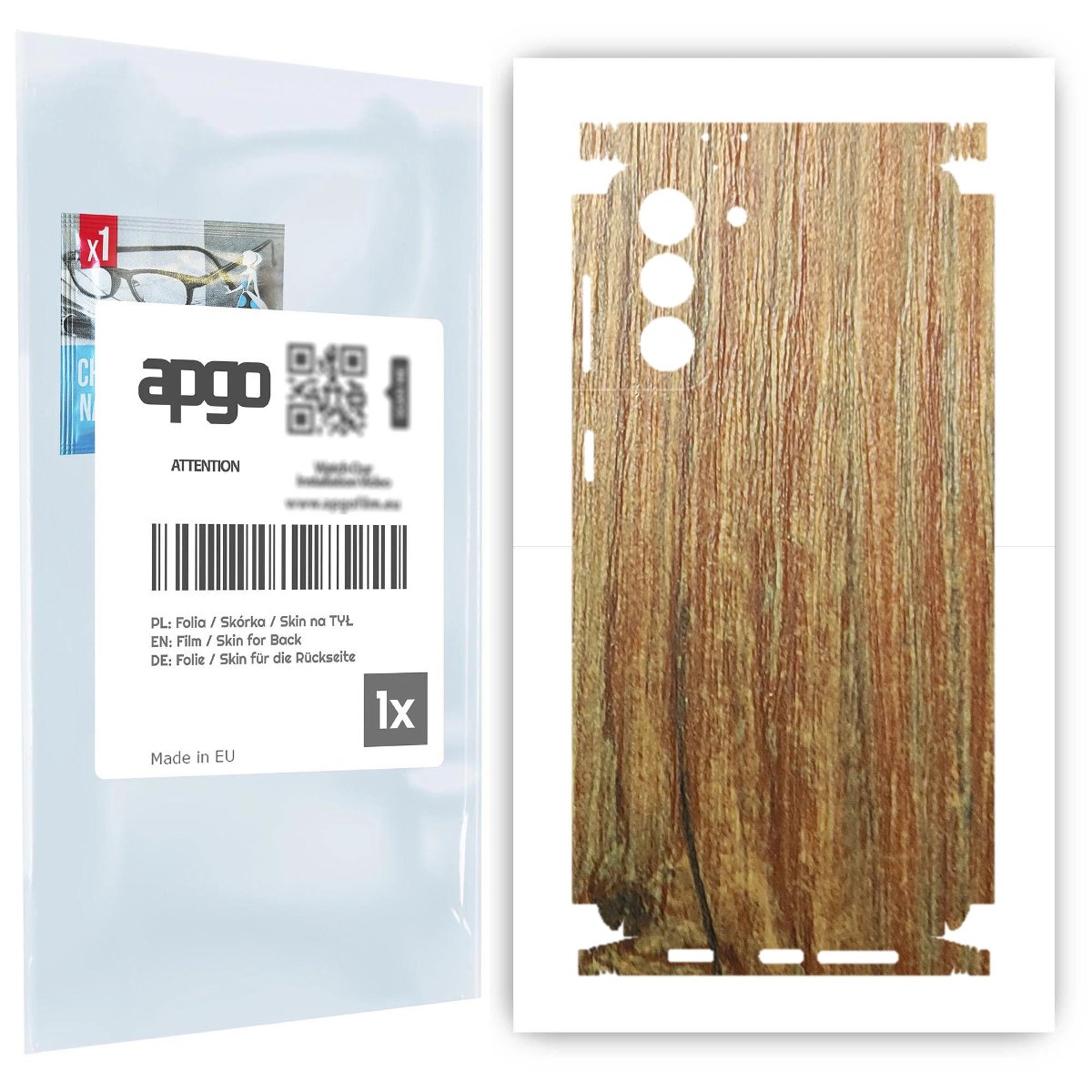 Folia naklejka skórka strukturalna na TYŁ+BOKI do Samsung Galaxy S21+ 5G -  Drewno Sosna Antyczna - apgo SKINS