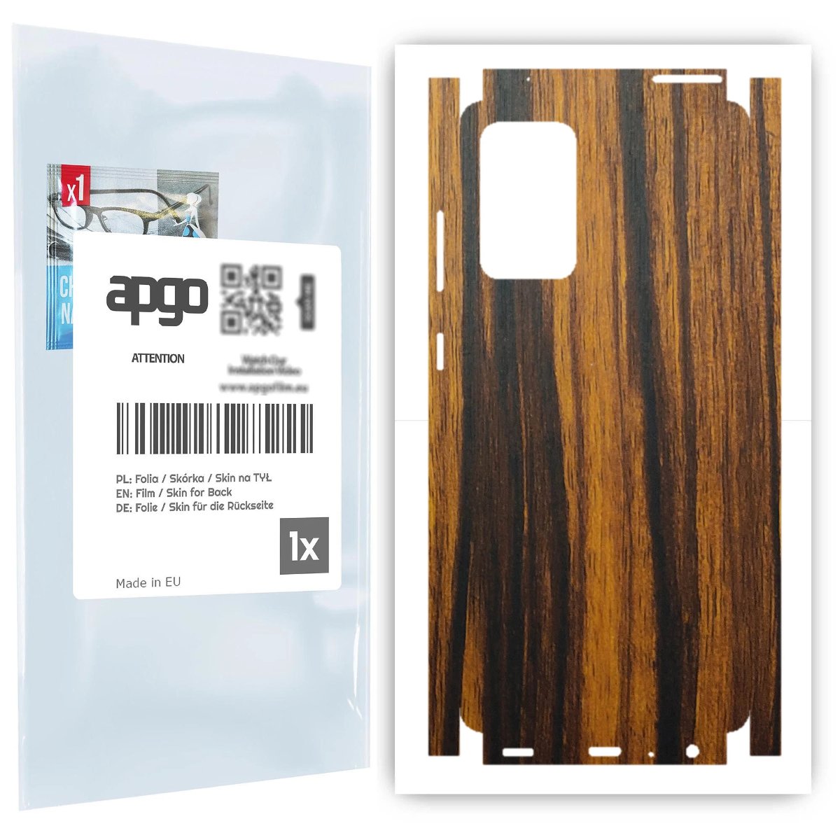 Folia naklejka skórka strukturalna na TYŁ+BOKI do Samsung Galaxy A72 -  Drewno Tygrysie - apgo SKINS
