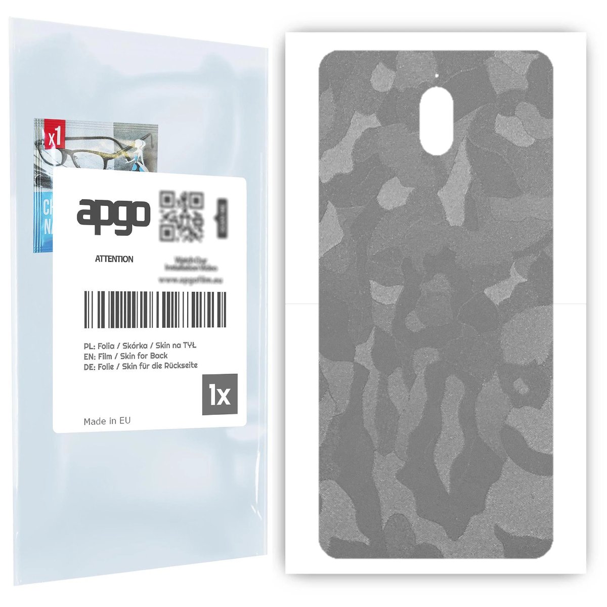 Folia naklejka skórka strukturalna na TYŁ do Nokia 3.1 -  Moro | Camo Srebrny - apgo SKINS
