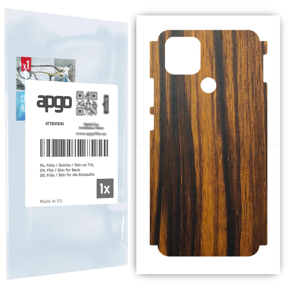 Folia naklejka skórka strukturalna na TYŁ+BOKI do Oppo A15 -  Drewno Tygrysie - apgo SKINS
