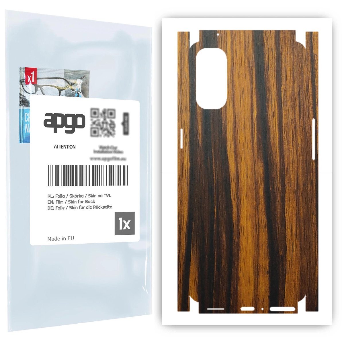 Folia naklejka skórka strukturalna na TYŁ+BOKI do Oppo Reno4 -  Drewno Tygrysie - apgo SKINS