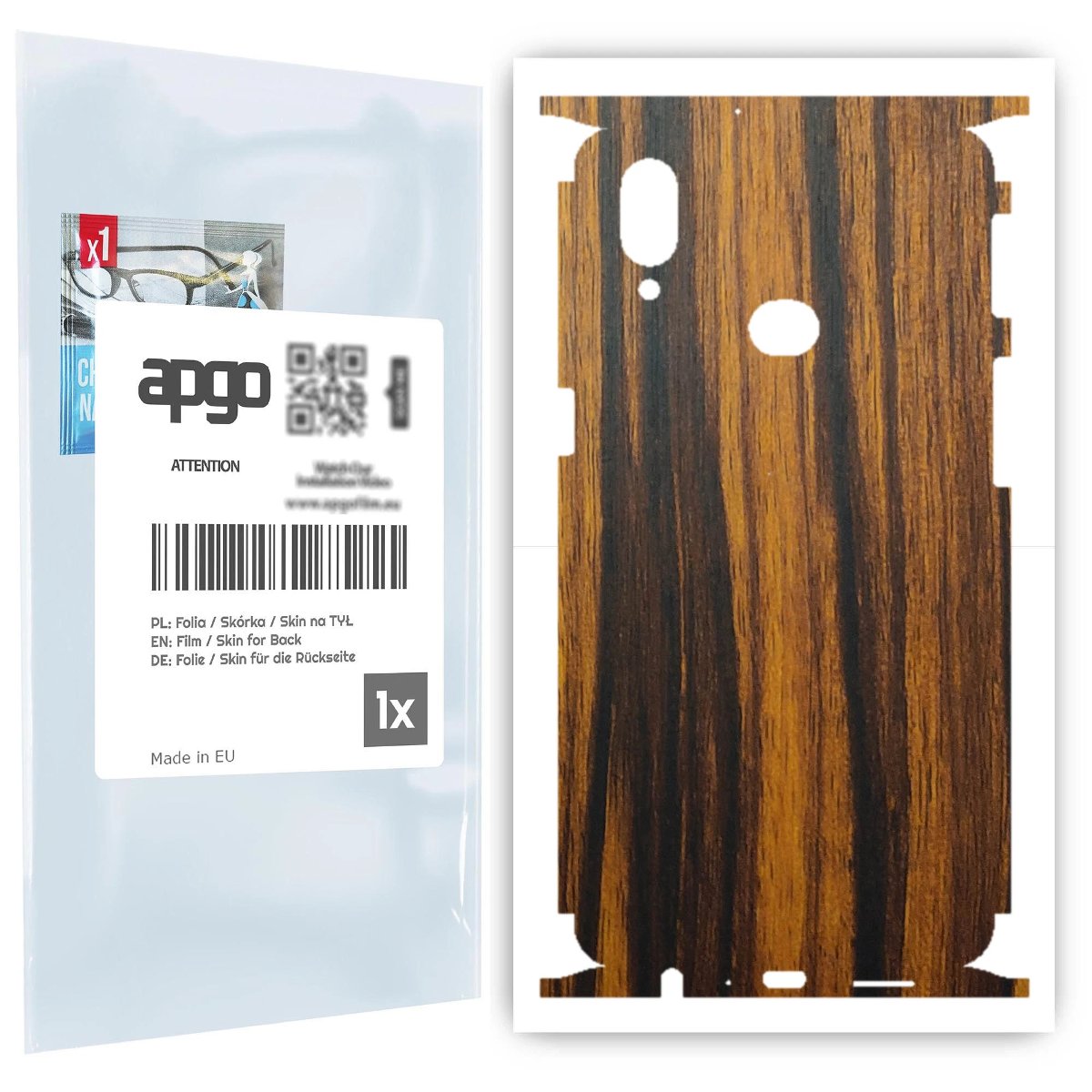 Folia naklejka skórka strukturalna na TYŁ+BOKI do Samsung Galaxy A10s -  Drewno Tygrysie - apgo SKINS