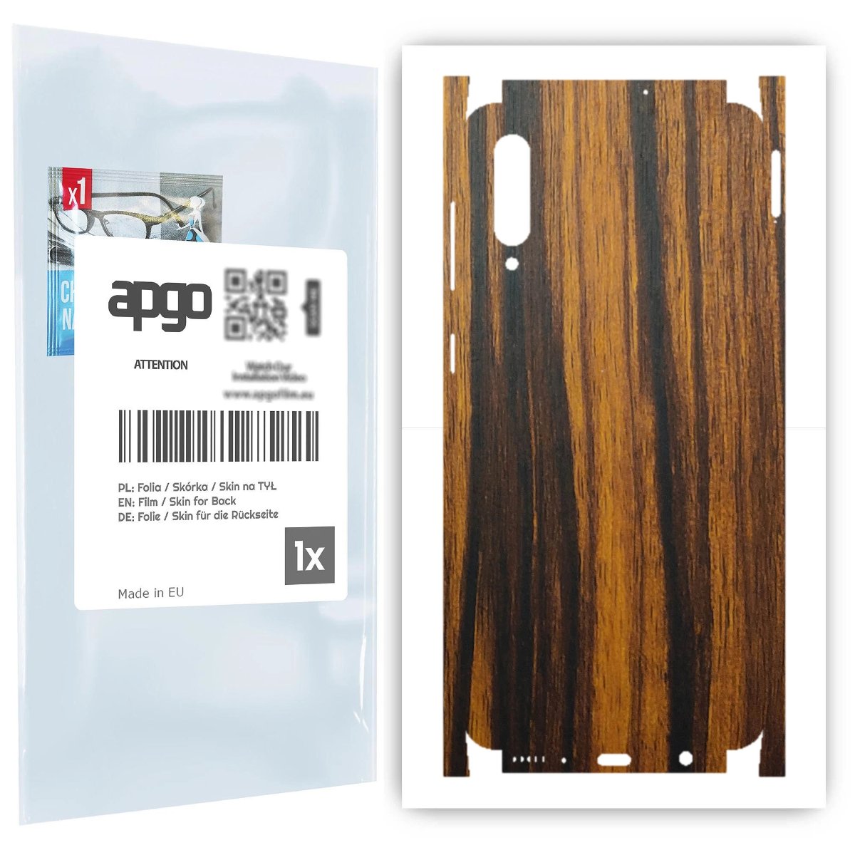 Folia naklejka skórka strukturalna na TYŁ+BOKI do Samsung Galaxy A30s -  Drewno Tygrysie - apgo SKINS
