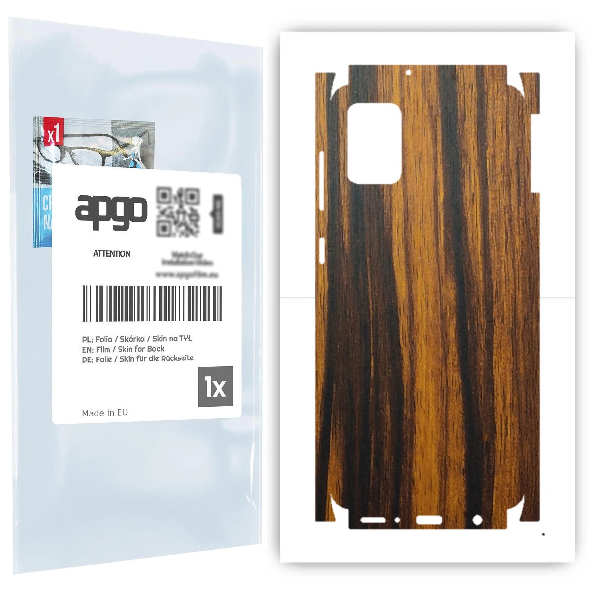 Folia naklejka skórka strukturalna na TYŁ+BOKI do Samsung Galaxy A31 -  Drewno Tygrysie - apgo SKINS
