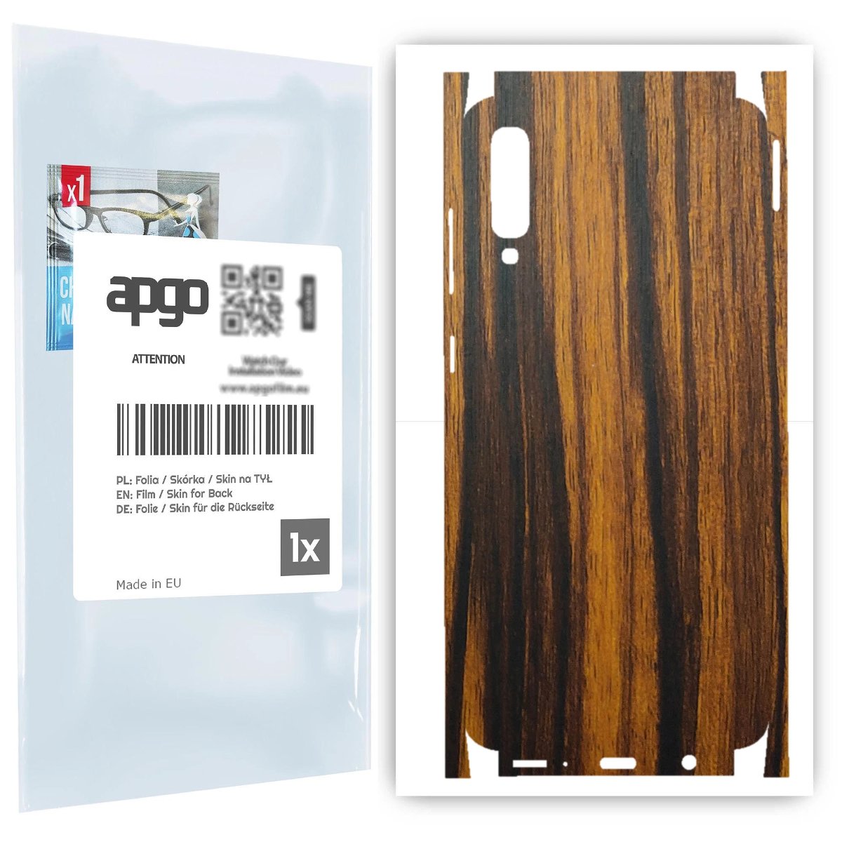 Folia naklejka skórka strukturalna na TYŁ+BOKI do Samsung Galaxy A70 -  Drewno Tygrysie - apgo SKINS