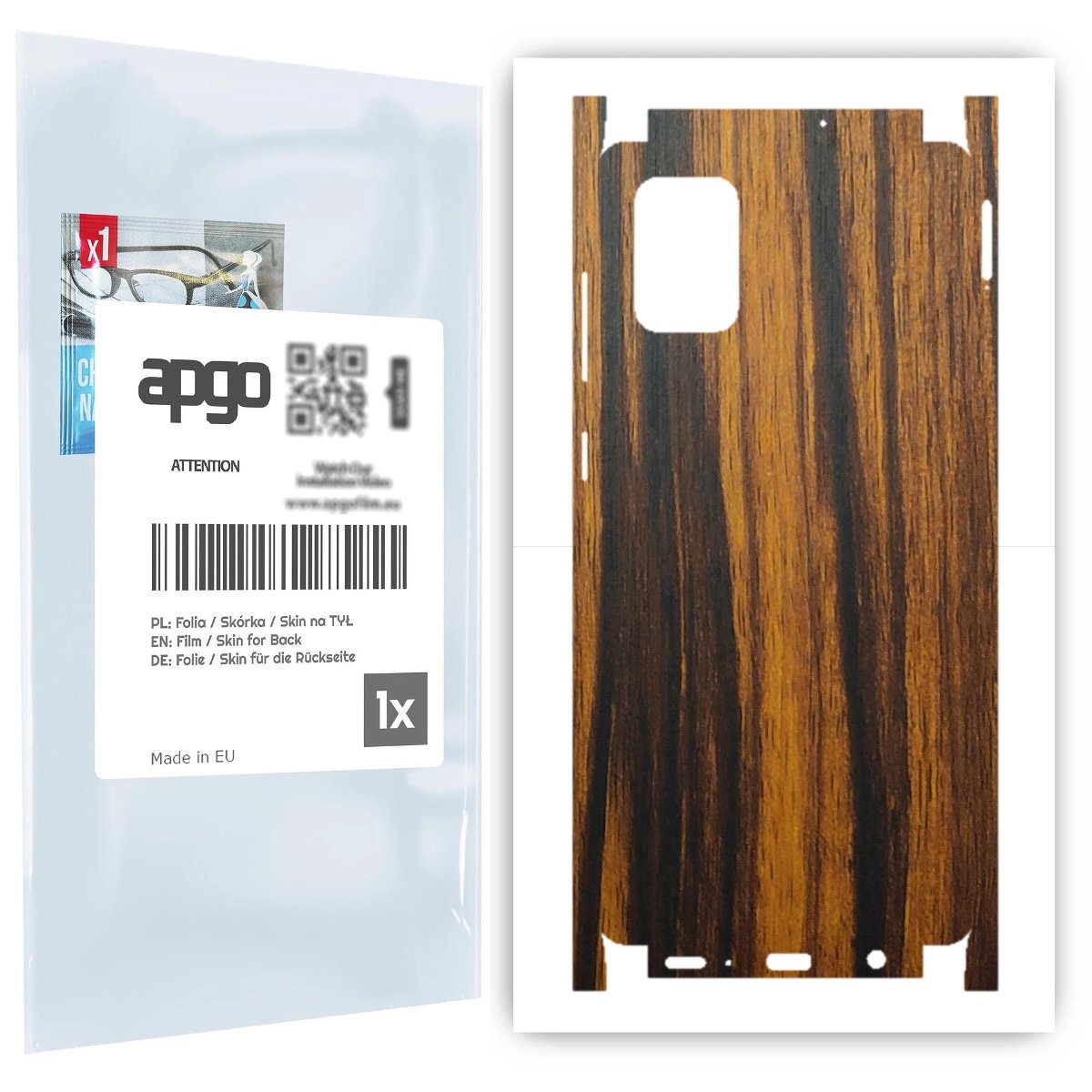 Folia naklejka skórka strukturalna na TYŁ+BOKI do Samsung Galaxy A71 -  Drewno Tygrysie - apgo SKINS