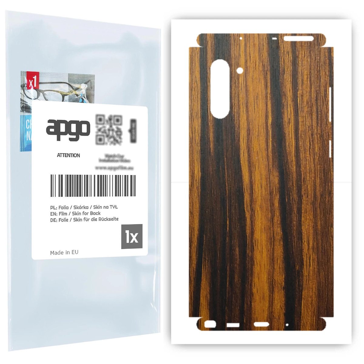 Folia naklejka skórka strukturalna na TYŁ+BOKI do Samsung Galaxy Note 10 -  Drewno Tygrysie - apgo SKINS